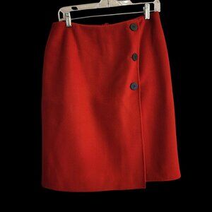 Talbots 100% Wool Wrap Skirt With Button Accents Size 10